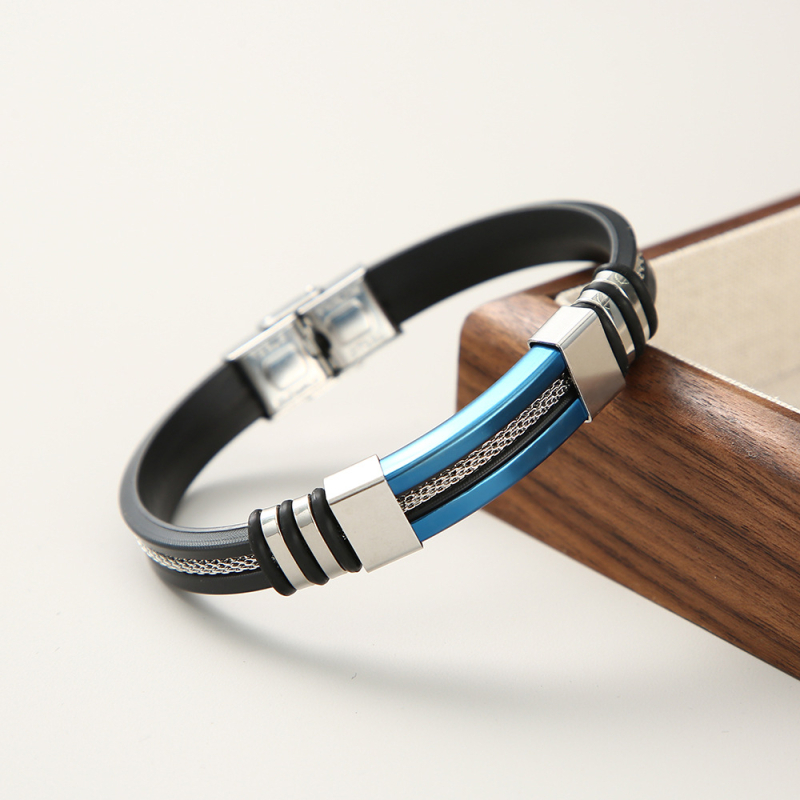 Hip-hop narukvica od titan čelika, ručno izrađena, unisex, geometrijski stil