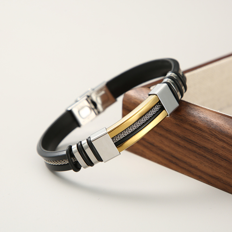 Hip-hop narukvica od titan čelika, ručno izrađena, unisex, geometrijski stil