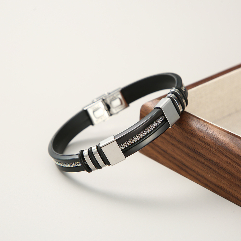 Hip-hop narukvica od titan čelika, ručno izrađena, unisex, geometrijski stil