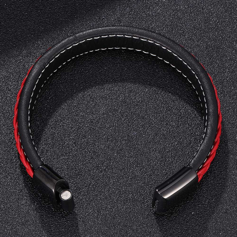 Brățară din oțel inoxidabil, finisaj electroplacat, design geometric minimalist, unisex