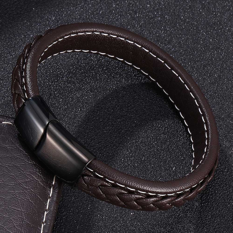 Brățară din oțel inoxidabil, finisaj electroplacat, design geometric minimalist, unisex