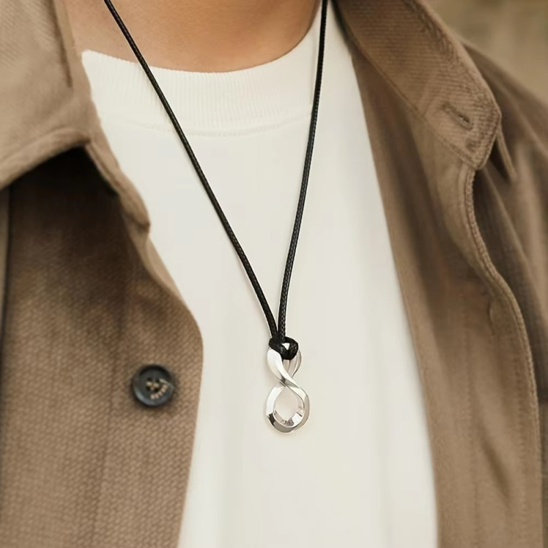 Mobius prsten lančić s privjeskom – legura, elektroplatiranje, geometrijski stil, unisex nakit