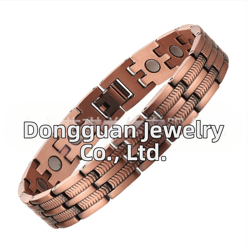 Βραχιόλι μαγνητικής θεραπείας, unisex, γεωμετρικός σχεδιασμός από χαλκό, γυαλισμένο φινίρισμα