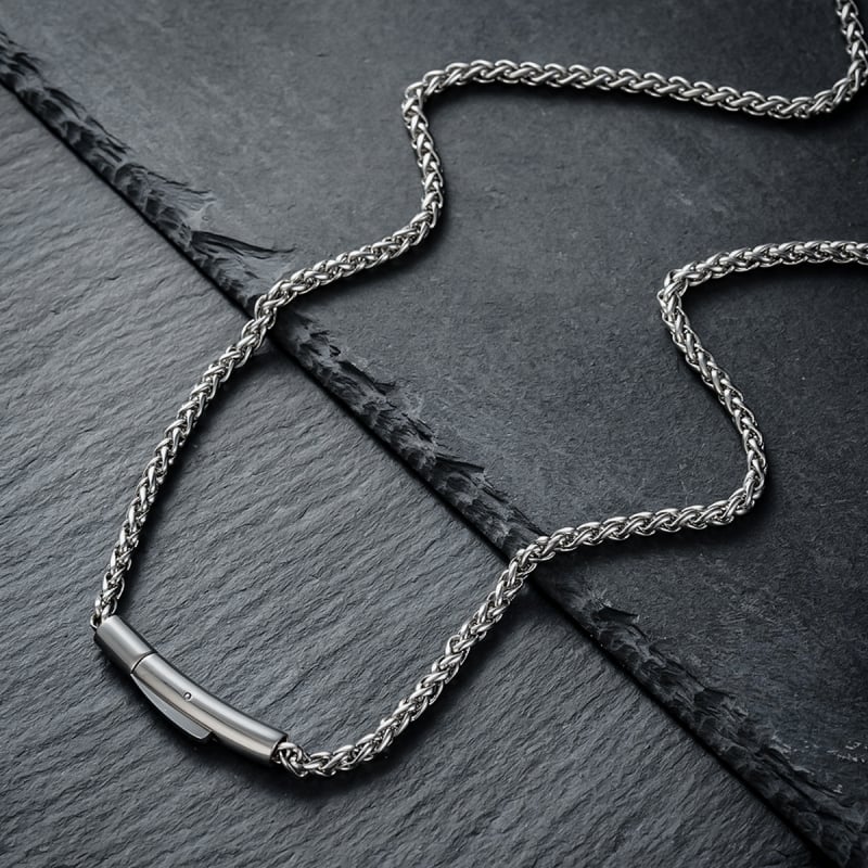 Lanac od titanijskog čelika s twist dizajnom, U-oblik, materijal privjeska titanijskog čelika, unisex