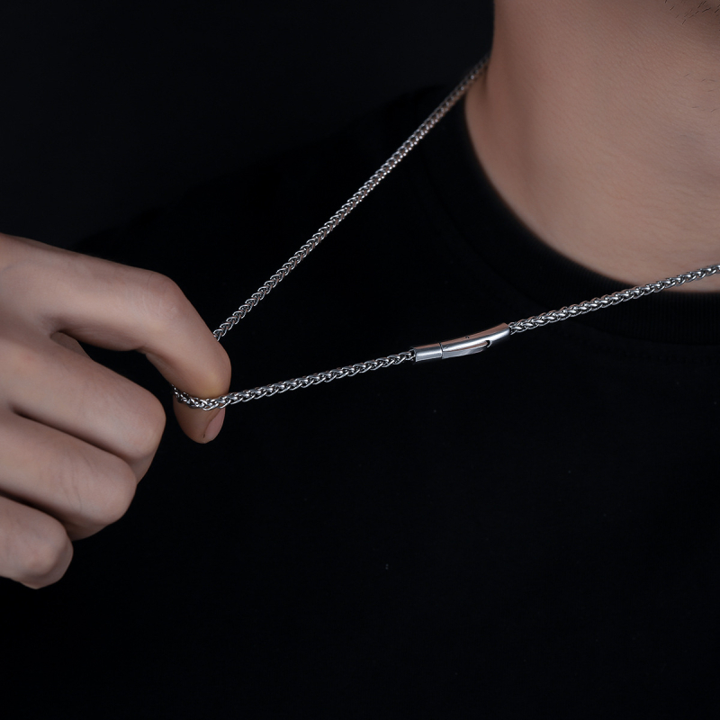 Lanac od titanijskog čelika s twist dizajnom, U-oblik, materijal privjeska titanijskog čelika, unisex