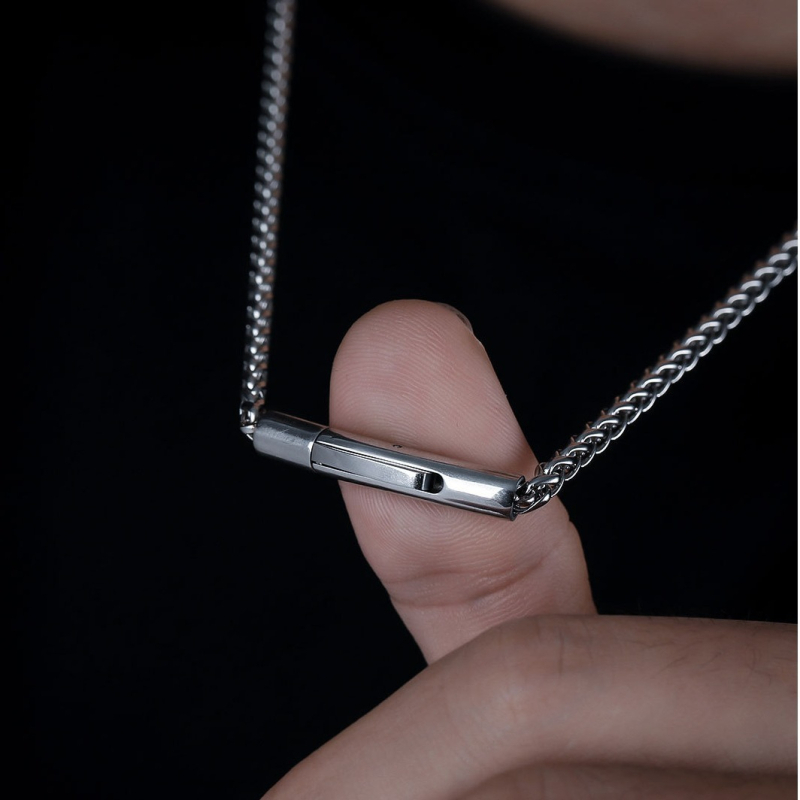 Lanac od titanijskog čelika s twist dizajnom, U-oblik, materijal privjeska titanijskog čelika, unisex