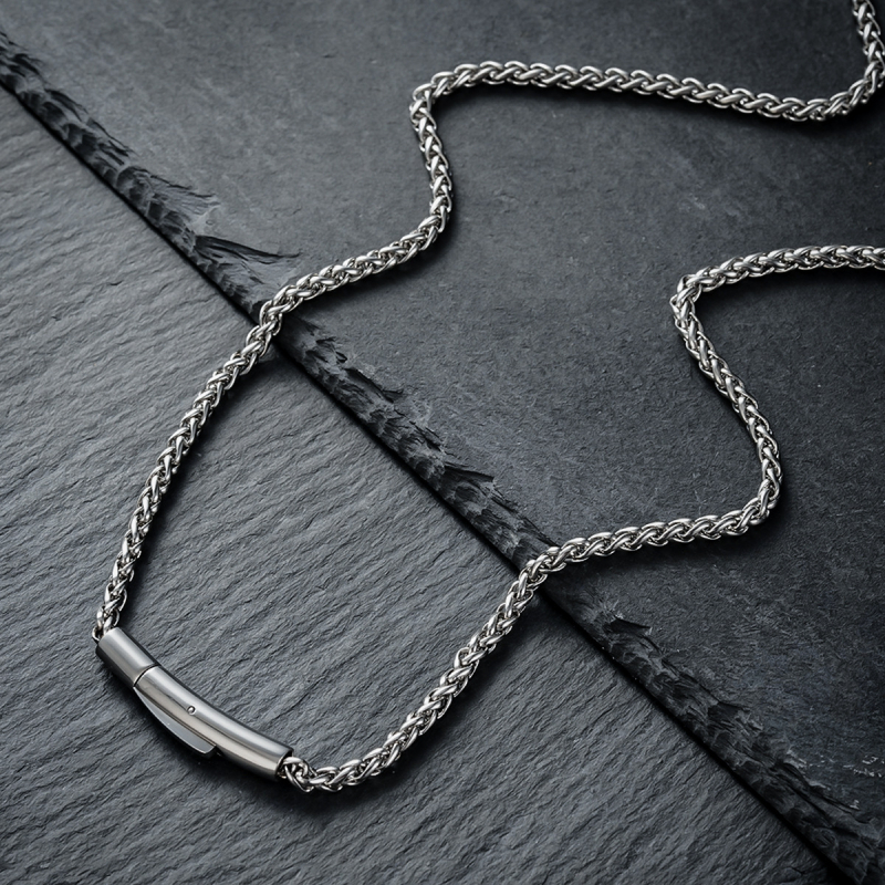 Lanac od titanijskog čelika s twist dizajnom, U-oblik, materijal privjeska titanijskog čelika, unisex