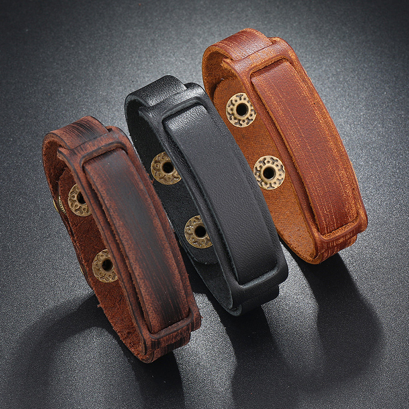 Гривна с панк стил, унисекс, ретро, геометричен дизайн (Материал: Cortex; Обработката: Ръчна изработка; Марка: Punk; Стил: Unisex, Vintage; Дизайн: Геометричен)