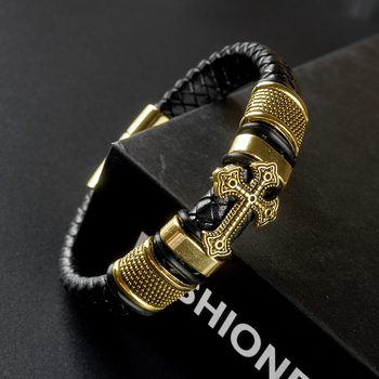 Кожено-сплавен кръстовиден аксесоар с магнитно копче — унисекс, геометрична форма, електроплакиране, Xingxu