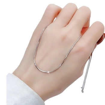 Κολιέ από τιτάνιο ατσάλι με οκταγωνική αλυσίδα φιδιού, γεωμετρικό στυλ, φινίρισμα Seiko, unisex