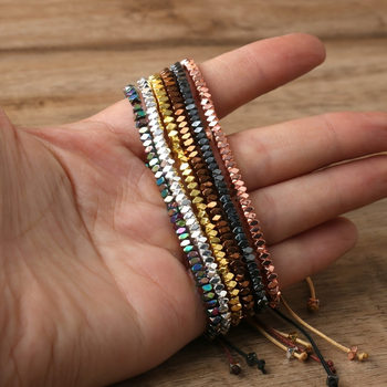 Βραχιόλι από χάντρες, μίγμα υλικών, εθνοτικό στυλ, ηλεκτροπλατιωμένο.