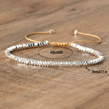 Βραχιόλι από χάντρες, μίγμα υλικών, εθνοτικό στυλ, ηλεκτροπλατιωμένο.