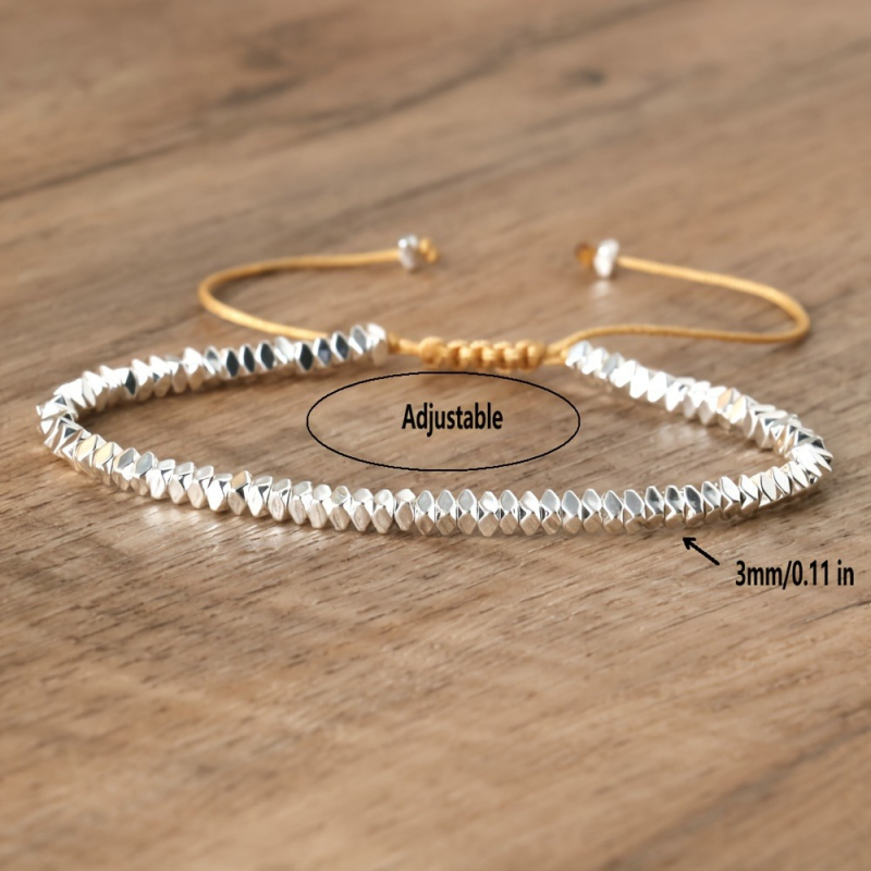 Βραχιόλι από χάντρες, μίγμα υλικών, εθνοτικό στυλ, ηλεκτροπλατιωμένο.