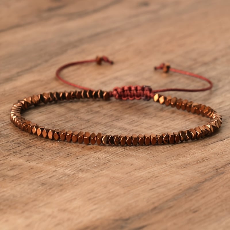 Βραχιόλι από χάντρες, μίγμα υλικών, εθνοτικό στυλ, ηλεκτροπλατιωμένο.