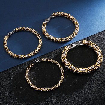 Unisex narukvica od titan čelika s geometrijskim dizajnom – elektroplatirano završno, svestran stil