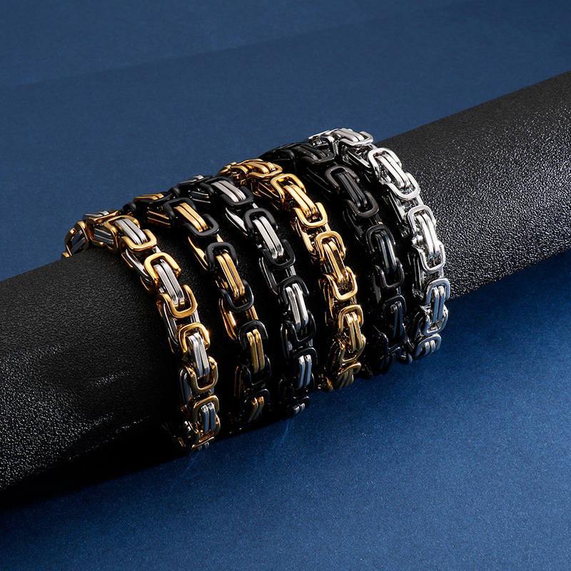 Brățară unisex din oțel de titan – design geometric, placare electroplatină, stil versatil