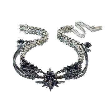 Κολιέ από τιτάνιο ατσάλι με γεωμετρικό μενταγιόν, μενταγιόν από κράμα, αλυσίδα τύπου κλοβιλ, χιπ-χοπ στυλ, υψηλής ποιότητας