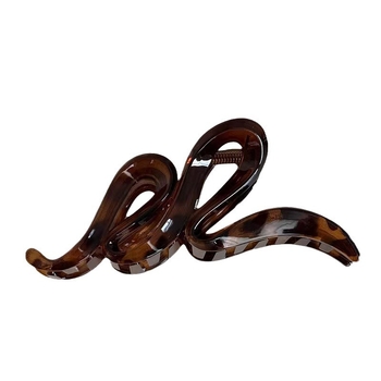 Κλιπ μαλλιών με λεοπάρ εκτύπωση και κυματοειδή σχεδίαση - γκριπερ, PC υλικό, κορεατικό στυλ, χειροποίητο, Φθινόπωρο 2024, Beliying