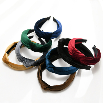 Κορδέλα για το κεφάλι από ύφασμα, με κόμπο, χειροποίητη, γυναικείο, απλό στυλ