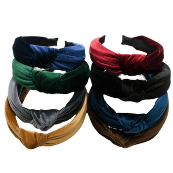 Κορδέλα για το κεφάλι από ύφασμα, με κόμπο, χειροποίητη, γυναικείο, απλό στυλ