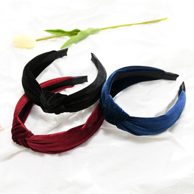 Лента за глава от плат с възел, ръчна изработка, дамски стил