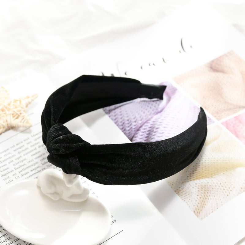 Лента за глава от плат с възел, ръчна изработка, дамски стил