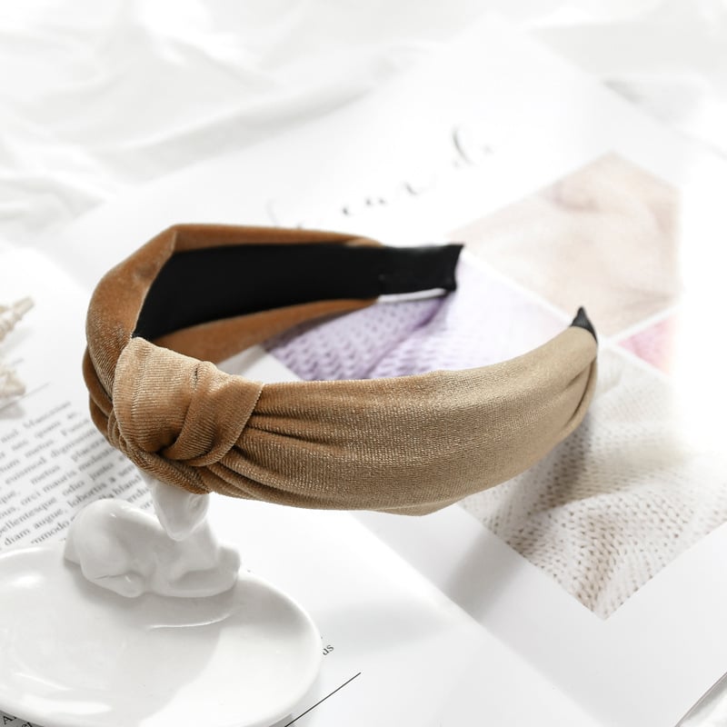 Лента за глава от плат с възел, ръчна изработка, дамски стил