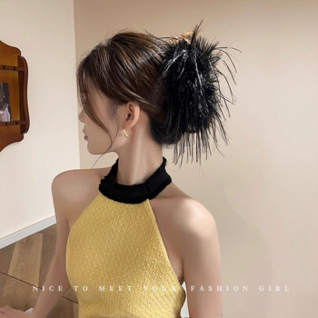 Κλιπ μαλλιών με φτερά, χειροποίητο, κορεατικό στυλ, φθινόπωρο 2023, γυναικείο αξεσουάρ κεφαλής