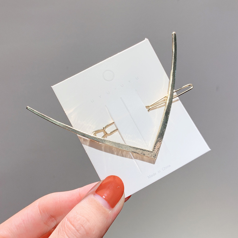 Μεταλλική καρφίτσα μαλλιών σε σχήμα V με κρύσταλλα και μαργαριτάρια, κλιπ για τον αυχένα, κομψό αξεσουάρ μαλλιών – Καλοκαίρι 2021