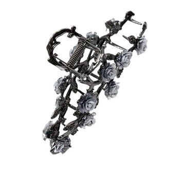 Κλάπ μαλλιών καρχαρία με σχέδιο τριαντάφυλλου – κράμα, ηλεκτροπλατίωση, γυναικείο αξεσουάρ μαλλιών