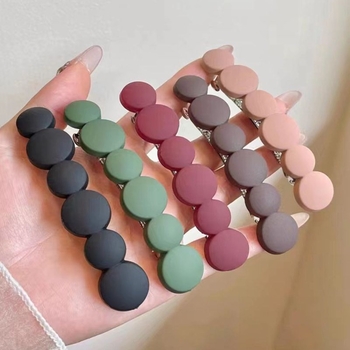 Щипка за коса със пружинен клип, ръчно изработена от пластмаса – женски аксесоар за глава, прост дизайн