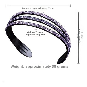 Κορδέλα μαλλιών με κρυστάλλους, ευρύ σχέδιο για περιποίηση προσώπου — γυναικεία κεφαλόδεσμος, στυλ πριγκίπισσα, άνοιξη 2025