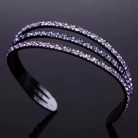 Лента за глава с кристали, широк дизайн за лице — дамска лента за глава, стил принцеса, пролет 2025