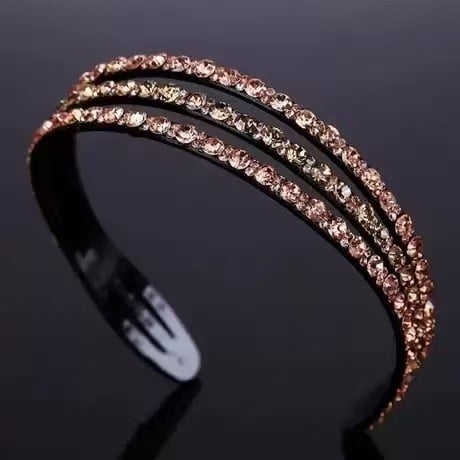 Лента за глава с кристали, широк дизайн за лице — дамска лента за глава, стил принцеса, пролет 2025