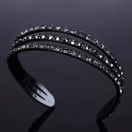 Лента за глава с кристали, широк дизайн за лице — дамска лента за глава, стил принцеса, пролет 2025