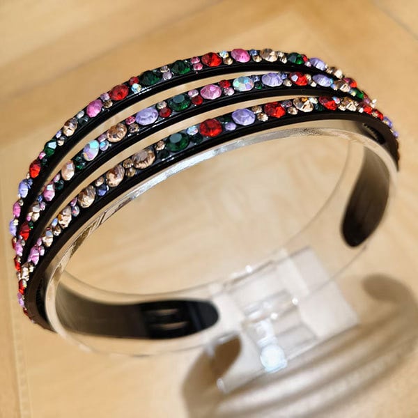 Лента за глава с кристали, широк дизайн за лице — дамска лента за глава, стил принцеса, пролет 2025