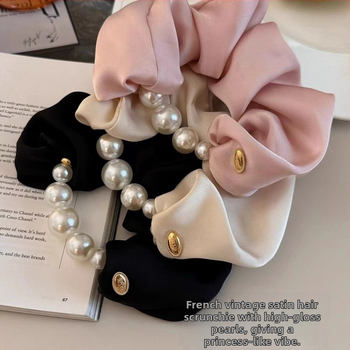 Λαστιχάκι μαλλιών με πέρλες, χειροποίητο, κομψό, υψηλή ελαστικότητα, αξεσουάρ μόδας για καθημερινή χρήση