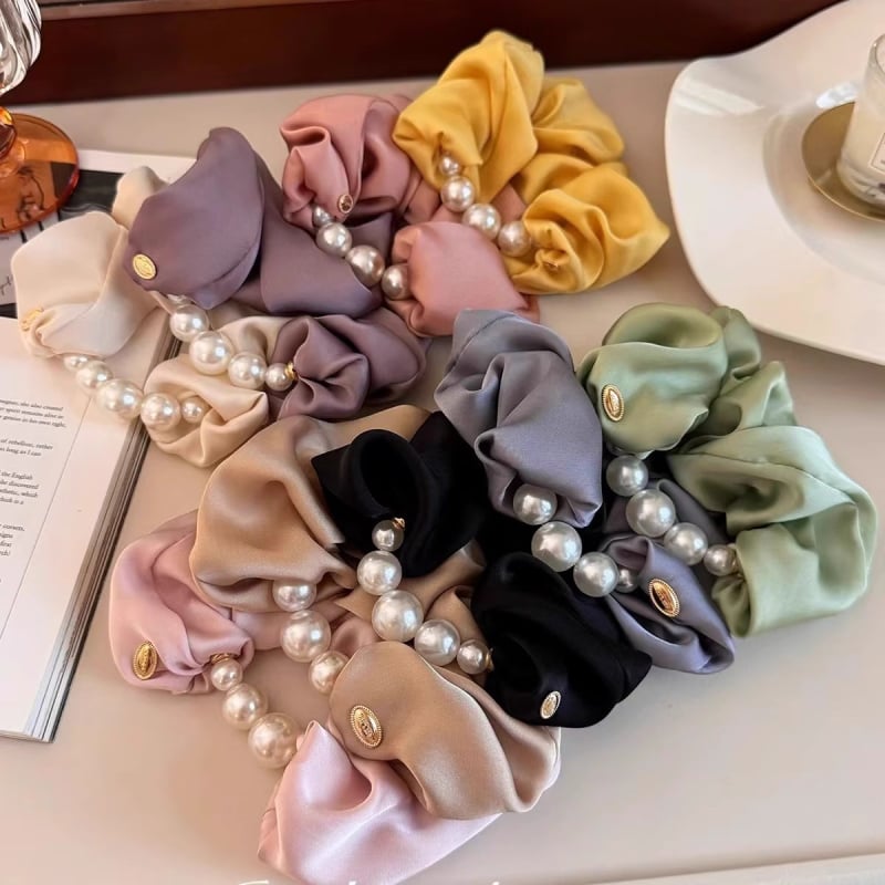 Λαστιχάκι μαλλιών με πέρλες, χειροποίητο, κομψό, υψηλή ελαστικότητα, αξεσουάρ μόδας για καθημερινή χρήση