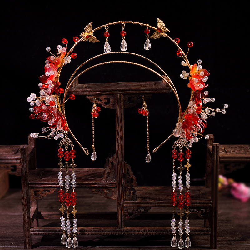 Лента за глава с цвете – ръчно изработено стъкло/глазура, универсален стил, за жени