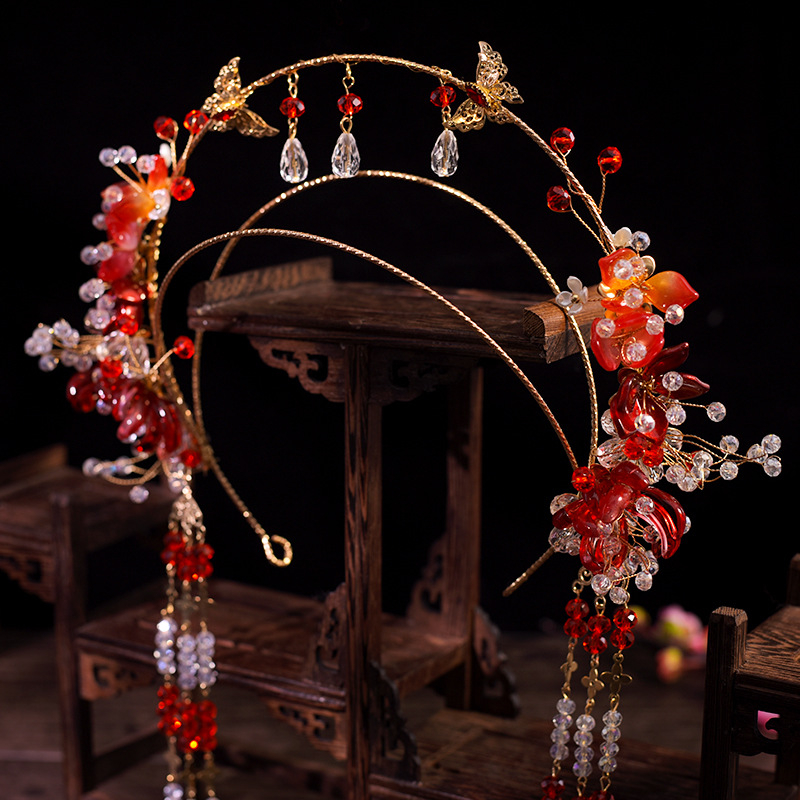 Лента за глава с цвете – ръчно изработено стъкло/глазура, универсален стил, за жени