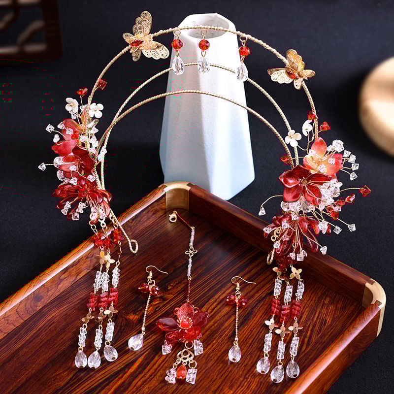 Лента за глава с цвете – ръчно изработено стъкло/глазура, универсален стил, за жени