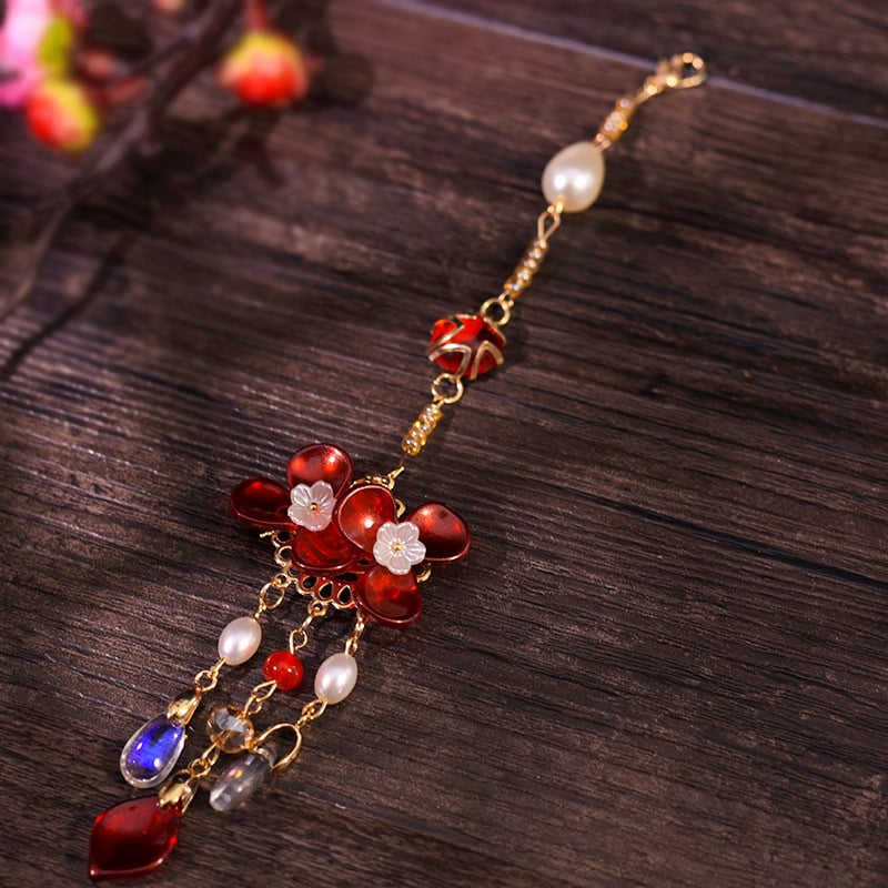 Лента за глава с цвете – ръчно изработено стъкло/глазура, универсален стил, за жени