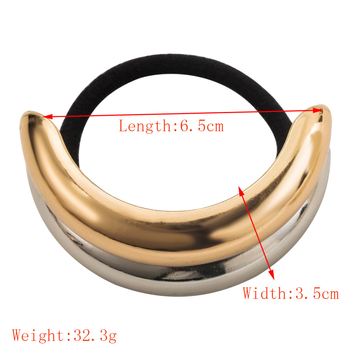 Μεταλλικό ελαστικό δαχτυλίδι μαλλιών για ουρά με διαμάντια, ηλεκτροπλατίωση, καλοκαίρι 2024, κωδ. FQ62
