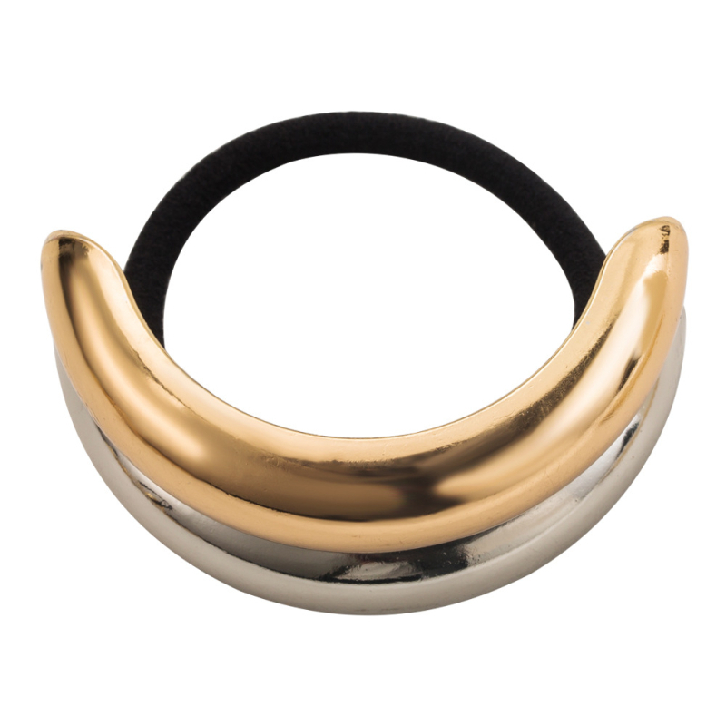 Μεταλλικό ελαστικό δαχτυλίδι μαλλιών για ουρά με διαμάντια, ηλεκτροπλατίωση, καλοκαίρι 2024, κωδ. FQ62