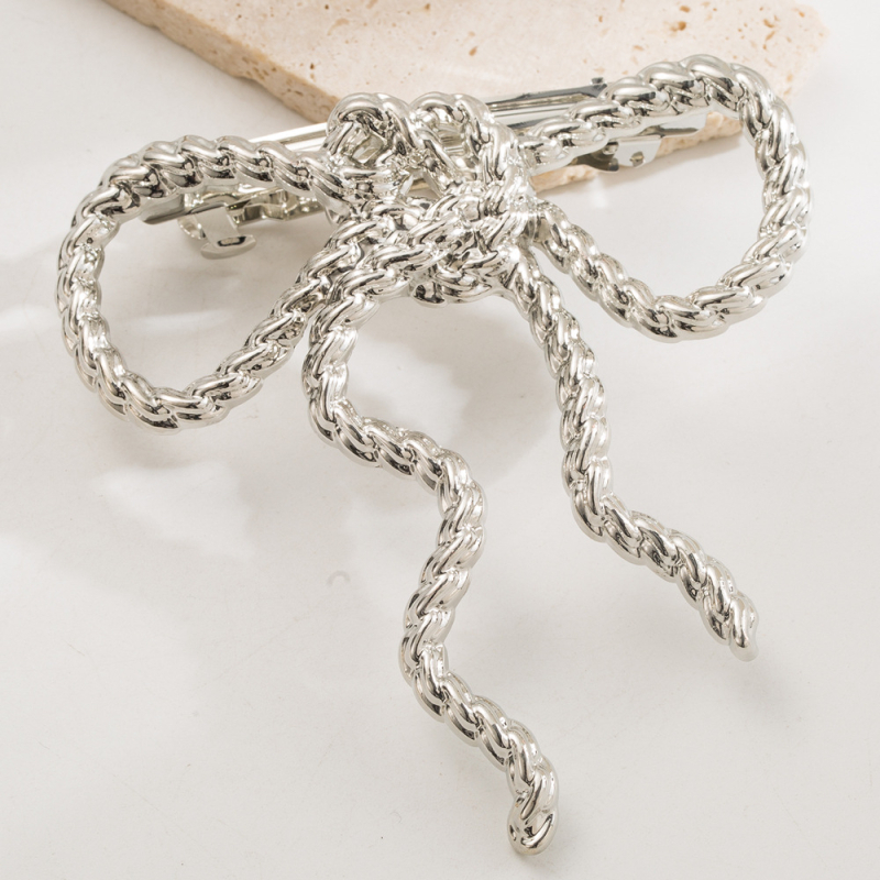 Μεταλλικό ελαστικό δαχτυλίδι μαλλιών για ουρά με διαμάντια, ηλεκτροπλατίωση, καλοκαίρι 2024, κωδ. FQ62