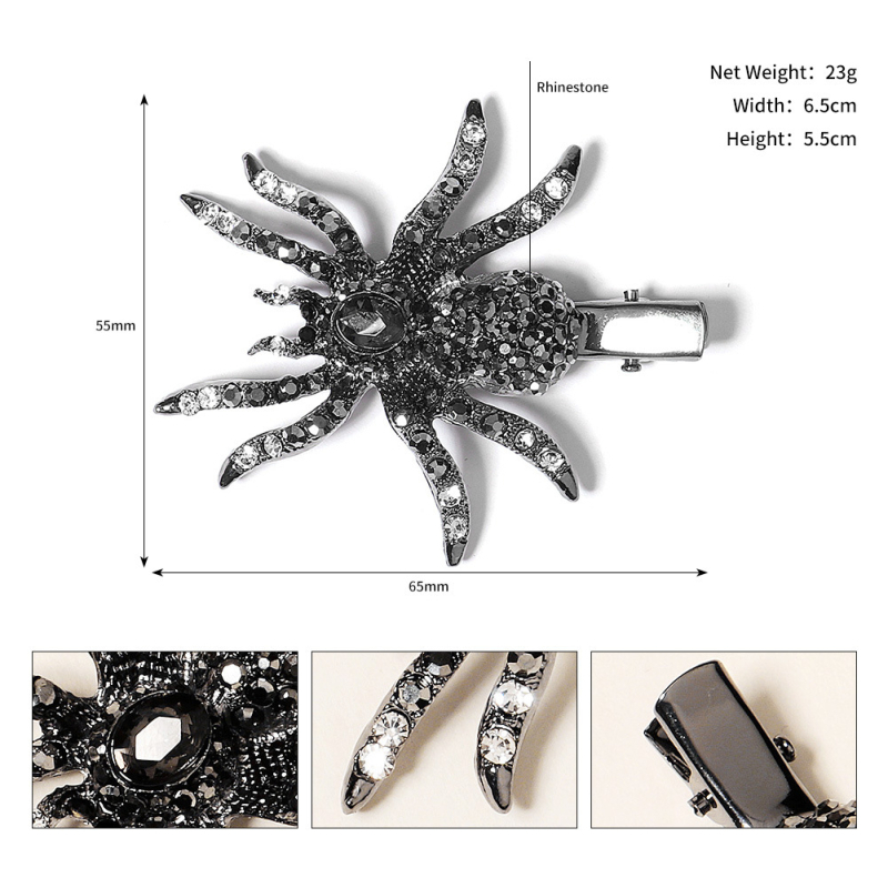Clips de păr cu design păianjen, aliaj, tratament cu diamant, accesorii pentru femei, origine Yiwu