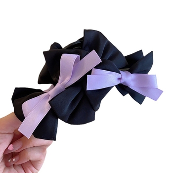 Κλιπ μαλλιών Gripper με διπλής όψεως φιόγκο (χειροποίητο; πλαστικό; Gripper; κορεατικό στυλ)