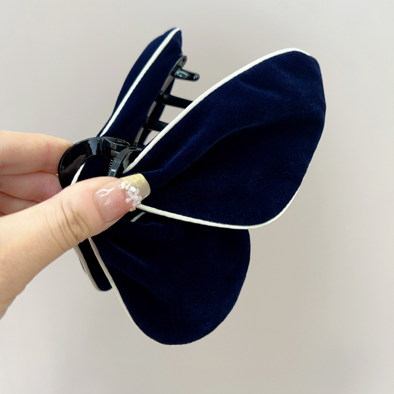 Baršunasti klips za kosu u obliku leptira, ručna izrada, klip tip morski pas