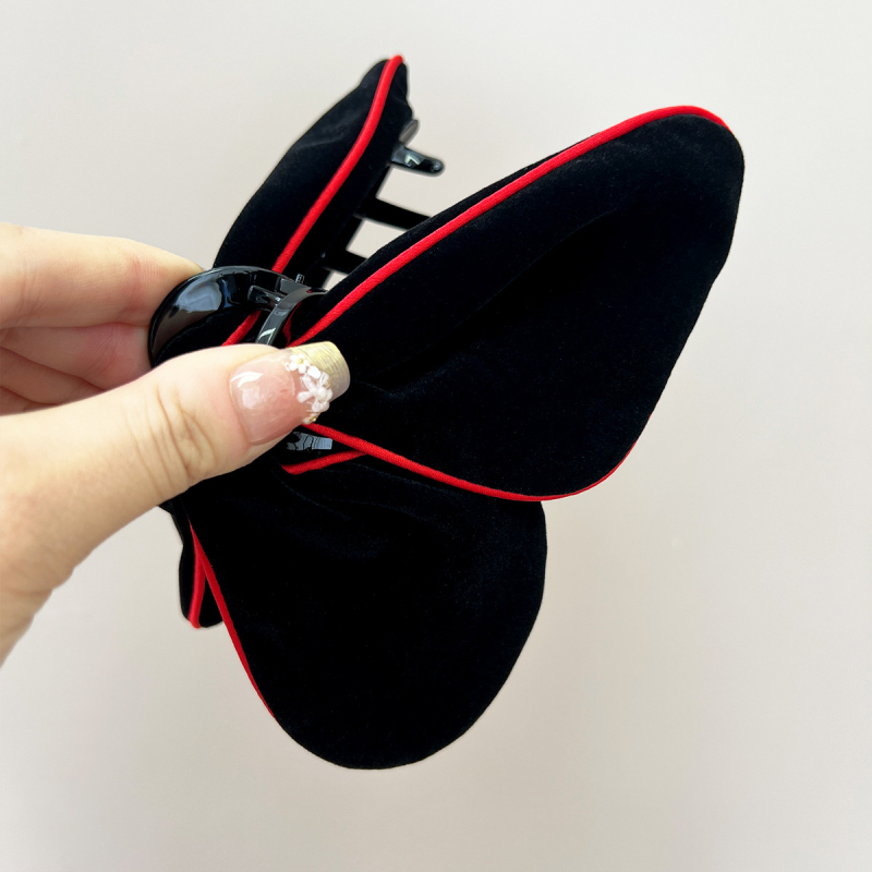 Baršunasti klips za kosu u obliku leptira, ručna izrada, klip tip morski pas