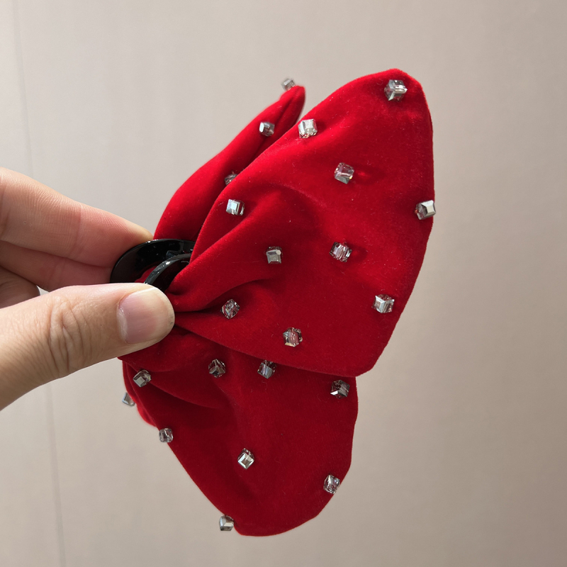 Baršunasti klips za kosu u obliku leptira, ručna izrada, klip tip morski pas